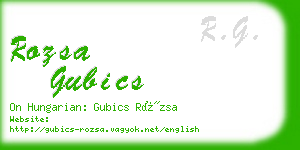rozsa gubics business card